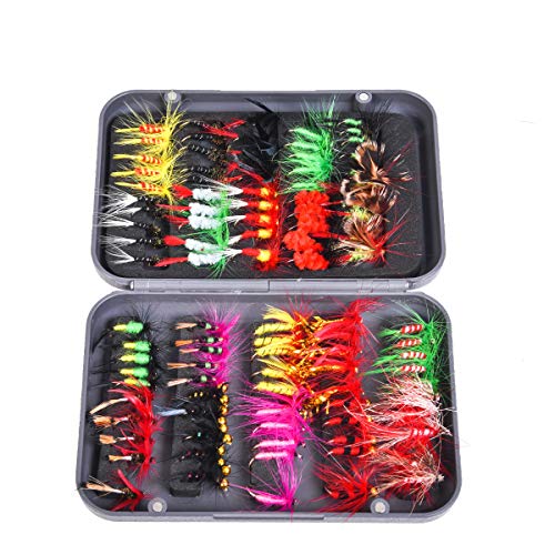 CHSEEO 100 Stück Angel-Fliegen Kunstköder Set Angel-Köder Fliegen Forellenköder Fliegen Fischen Köder Haken Perfekt zum Zander Angeln Barsch Forelle Dorsch Angelzubehör Angelset #3 CHSEEO 100 Stück Angel-Fliegen Kunstköder Set Angel-Köder Fliegen Forellenköder Fliegen Fischen Köder Haken Perfekt zum Zander Angeln Barsch Forelle Dorsch Angelzubehör Angelset #3 von CHSEEO