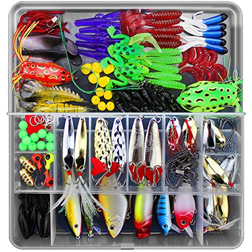 CHSEEO 141 Stück Wobbler Kunstköder Set Angel-Köder Forellenköder Angelhaken Perfekt zum Hecht Zander Angeln Barsch Forelle Dorsch Swimbait Jerkbait Angelzubehör Angelset CHSEEO 141 Stück Wobbler Kunstköder Set Angel-Köder Forellenköder Angelhaken Perfekt zum Hecht Zander Angeln Barsch Forelle Dorsch Swimbait Jerkbait Angelzubehör Angelset von CHSEEO