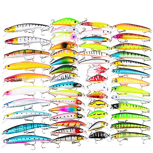 CHSEEO 53 Stück Wobbler Kunstköder Set Angel-Köder Forellenköder Angelhaken Perfekt zum Hecht Zander Angeln Barsch Forelle Dorsch Swimbait Jerkbait Angelzubehör Angelset #5 CHSEEO 53 Stück Wobbler Kunstköder Set Angel-Köder Forellenköder Angelhaken Perfekt zum Hecht Zander Angeln Barsch Forelle Dorsch Swimbait Jerkbait Angelzubehör Angelset #5 von CHSEEO