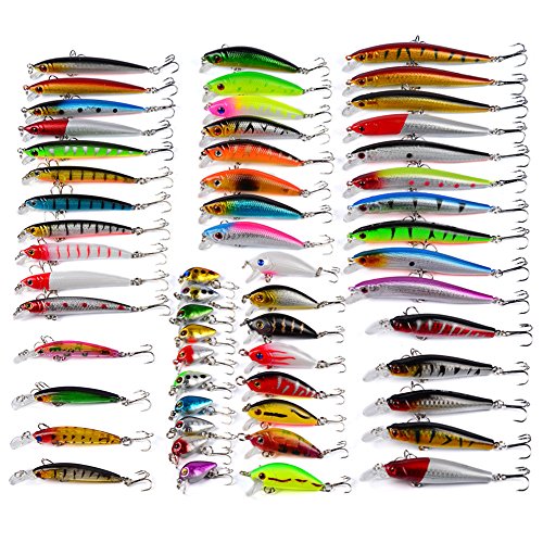 CHSEEO 56 Stück Wobbler Kunstköder Set Angel-Köder Forellenköder Angelhaken Perfekt zum Hecht Zander Angeln Barsch Forelle Dorsch Swimbait Jerkbait Angelzubehör Angelset #6 CHSEEO 56 Stück Wobbler Kunstköder Set Angel-Köder Forellenköder Angelhaken Perfekt zum Hecht Zander Angeln Barsch Forelle Dorsch Swimbait Jerkbait Angelzubehör Angelset #6 von CHSEEO