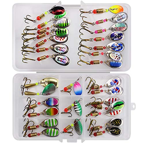 CHSEEO 31 Stück Wobbler Kunstköder Set Angel-Köder Forellenköder Angelhaken Perfekt zum Hecht Zander Angeln Barsch Forelle Dorsch Swimbait Jerkbait Angelzubehör Angelset #1 von CHSEEO