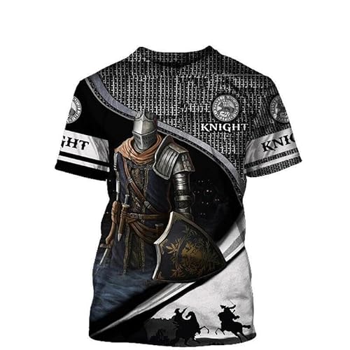 CHSLO Herren 3D Druck T-Shirt Sommer Bedrucktes Herren-T-Shirt, 3Dt-Shirt, Digitaldruck, Mittelalterlicher Ritter, Kurzärmeliges, Lockeres, Schnell Trocknendes Sweatshirt CHSLO Herren 3D Druck T-Shirt Sommer Bedrucktes Herren-T-Shirt, 3Dt-Shirt, Digitaldruck, Mittelalterlicher Ritter, Kurzärmeliges, Lockeres, Schnell Trocknendes Sweatshirt von CHSLO