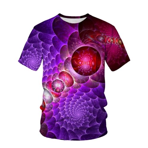 CHSLO Herren 3D Druck T-Shirt Sommer Gestreift Kariert Unisex 3D Bedrucktes T-Shirt Rundhals Herren Kurzarm Fun Fitness Locker Elastisch Atmungsaktiv Halbarm Sport Top Übergröße von CHSLO