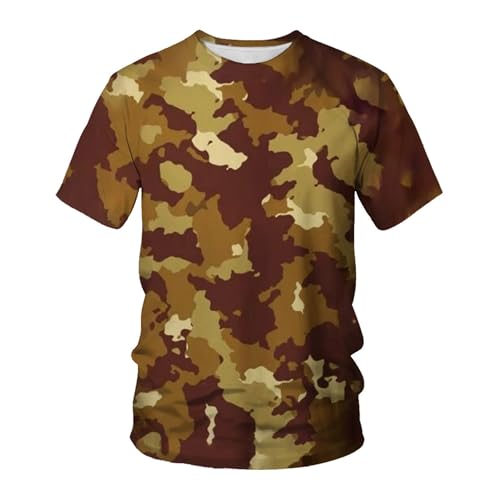 CHSLO Herren 3D Druck T-Shirt Sommer Schwarz Und Rot Camouflage Unisex 3D Digital Bedrucktes T-Shirt Rundhals Herren Kurzarm Lose Stretch Halbarm T-Shirt Sweatshirt Oversize Top von CHSLO