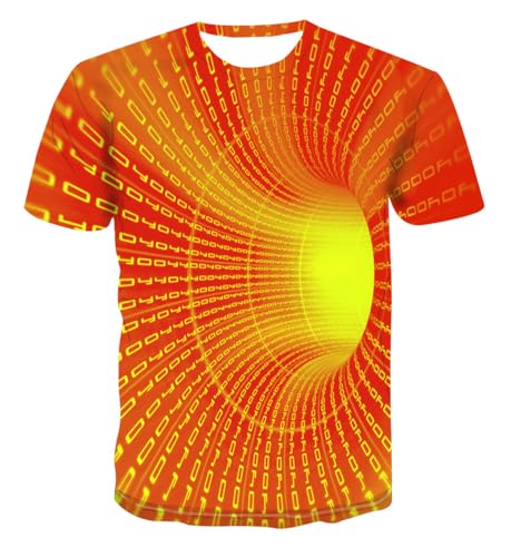 CHSLO Herren 3D Druck T-Shirt Sommer Strudel Sternenklarer Himmel Mann Unisex 3D-Gedrucktes T-Shirt Rundhals Herren Kurzarm Spaß Fitness Lose Stretch Atmungsaktiv Halbarm Sport Top Übergröße von CHSLO