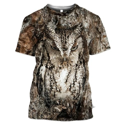 CHSLO Herren 3D Druck T-Shirt Sommer Wildschwein Tarnung Entenjagd Unisex 3D Bedrucktes T-Shirt Rundhals Herren Kurzarm Fun Fitness Lose Elastisch Atmungsaktiv Halbarm Sport Top Übergröße von CHSLO