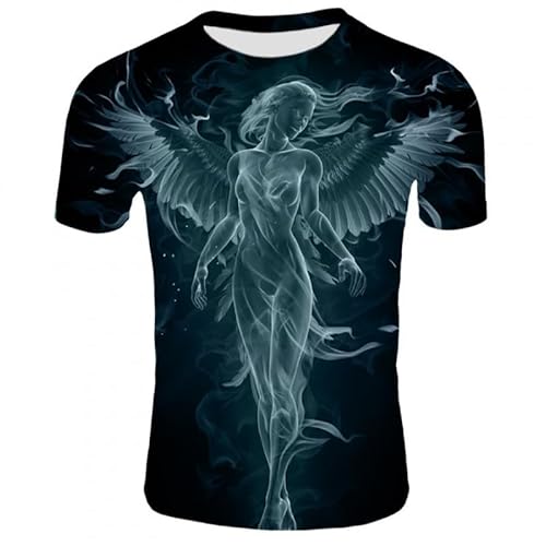 CHSLO Herren 3D Druck T-Shirt Sommer Ziel Dartscheibe Buntes Unisex 3D Bedrucktes T-Shirt Lockerer Frühling Rundhals Herren Kurzarm Stretch Halbarm Sport Top Übergröße von CHSLO