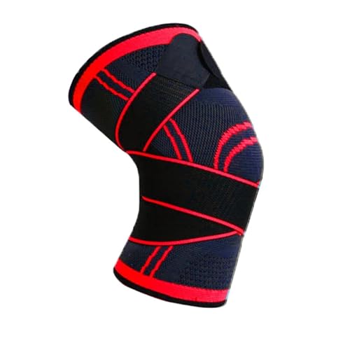 CHUBARIY 1 Pcs Knie Pads Hosenträger Sport Unterstützung Kneepad Männer Frauen Fitness Kompression Hülse Knee Braces(Red,XXXL) von CHUBARIY