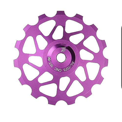 CHUDOU Fahrrad-Stützräder, Fahrrad-Stützräder, 11/13/15T Fahrrad-Stützräder mit Keramiklagern, MTB- und Rennrad-Schaltwerk-Riemenscheiben(Purple,15T) von CHUDOU