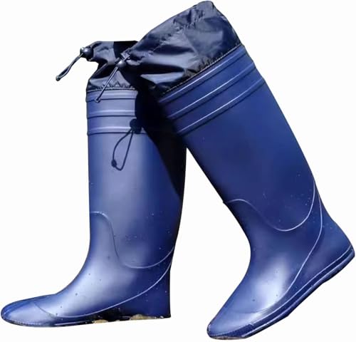 CHUDOU Wathosen, Unterwasser-Angelstiefel for Damen und Herren, Wathosen aus Nylon und PVC, leichte Stiefelfüße for die Jagd auf Bewässerungsgras (blau, 40 EU)(Navy Blue,5 UK) von CHUDOU