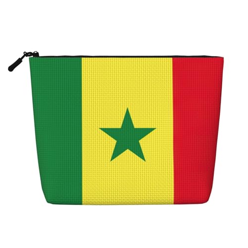 CHUNMINW Kosmetiktasche für Damen, Motiv: Flagge von Senegal, Reißverschluss, Make-up-Tasche, Reise-Kosmetiktasche, Organizer, wasserdicht, Schwarz, Einheitsgröße von CHUNMINW