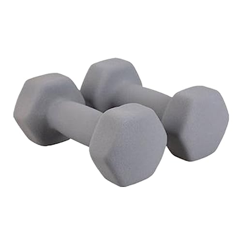 Hantel Fitness Mattiertes Sechskant-Hantel-Set, Rutschfestes Handgewicht Für Bodybuilding, Fitness, Gewichtheben, Training, Heim-Fitness-Ausrüstung Fitnessgeräte Für Zuhause(Grey,4kg (2kg*2)) von CHUNXVLI