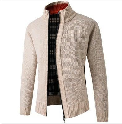 CHYDDU Cardigan Herrenpullover Jacke Lose Pullover Lässig Jugendgestrickte Strickjacke Stard Hallar Slim Fit Fit Fit-Beige-2Xl von CHYDDU