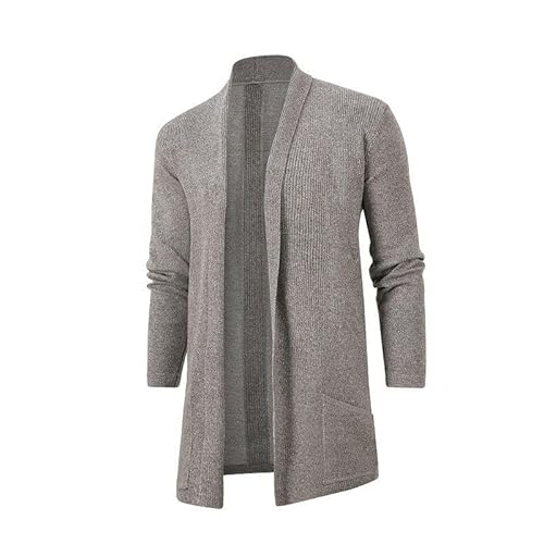 CHYDDU Cardigan Männer Mit Mittlerer Länge Schlanker Windbreaker-Strickpullover Großer Strickjacke Für Männer Gestrickt-Khaki-XXL von CHYDDU