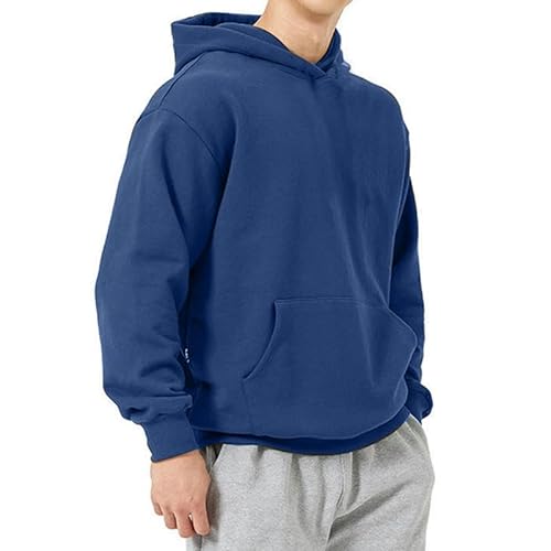 CHYDDU Sweatshirt Dünne Lose Große Größe Mit Kapuzenjacke Mit Kapuze Mit Herren Modischer All-Match-Freizeitpullover-Blau-M von CHYDDU