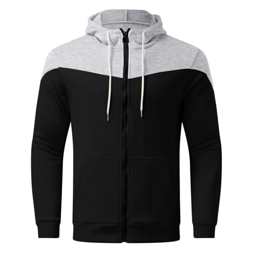 CHYDDU Sweatshirt Jacke Slim Fit Hooded Männerpullover Lässig Mode Herren Langarm Sportjacke-Weiß-L von CHYDDU