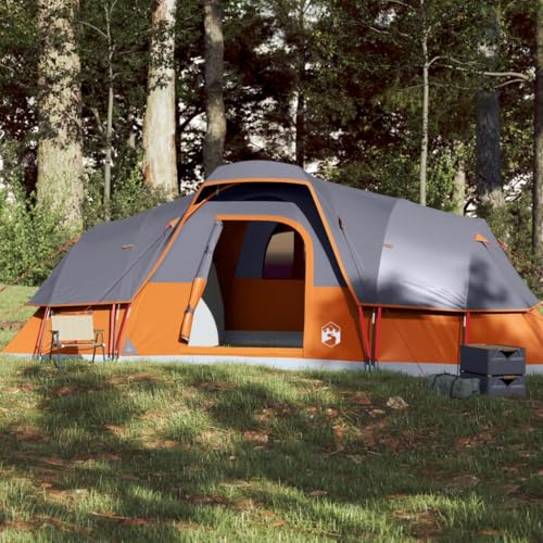 Kuppel-Familienzelt 11 Personen Grau und Orange Wasserdicht, CIADAZ Caming Zelt, Camping Tents, Camping-Zelt - 94568 von CIADAZ