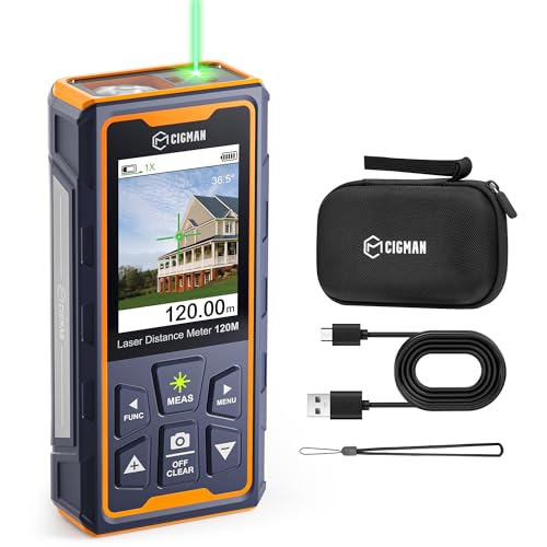 120M Laser Entfernungsmesser, CIGMAN entfernungsmesser mit Kamera, 4-Fach Zoom Kameraposition Laser-Entfernungsmesser, LCD-Display Laser messgerät, IP65, 16 Messmodus für den Außenbereich, (CD-120G) 120M Laser Entfernungsmesser, CIGMAN entfernungsmesser mit Kamera, 4-Fach Zoom Kameraposition Laser-Entfernungsmesser, LCD-Display Laser messgerät, IP65, 16 Messmodus für den Außenbereich, (CD-120G) von CIGMAN