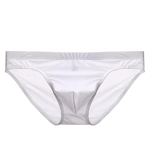 CIGOLD Slip Herren 2Pcs Sommer EIS Seide Unterwäsche Männer Low-Rise Glatte Tasche Slips Atmungsaktive Bikini Unterwäsche Ultra Dünne Atmungsaktive Höschen-White,XL CIGOLD Slip Herren 2Pcs Sommer EIS Seide Unterwäsche Männer Low-Rise Glatte Tasche Slips Atmungsaktive Bikini Unterwäsche Ultra Dünne Atmungsaktive Höschen-White,XL von CIGOLD