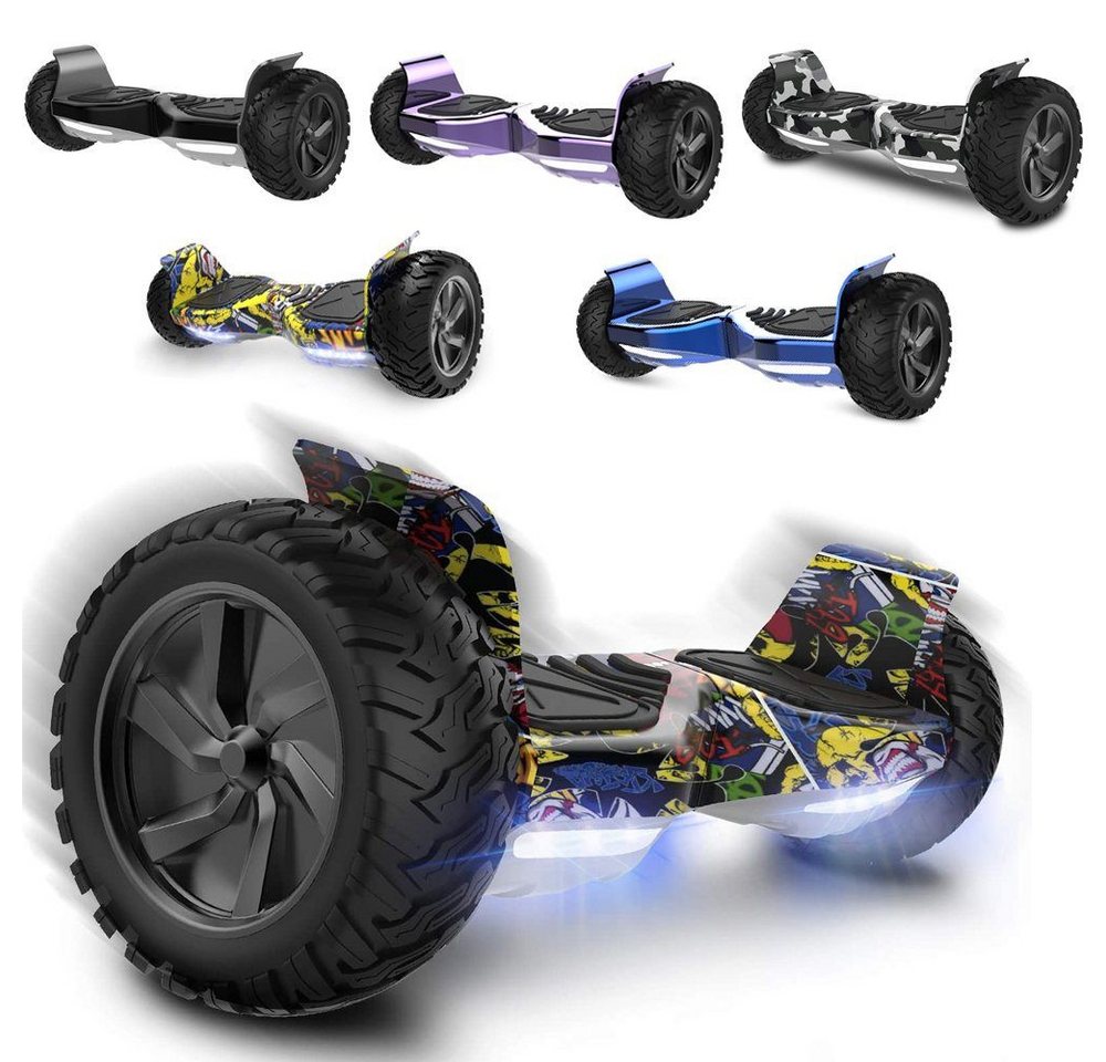 CITYSPORTS Balance Scooter Off-Road-Fett-Reifen Self Balance Scooter, 15,00 km/h, All Terrain 8.5” Hoverboard Integrierter Bluetooth-Player und APP von CITYSPORTS