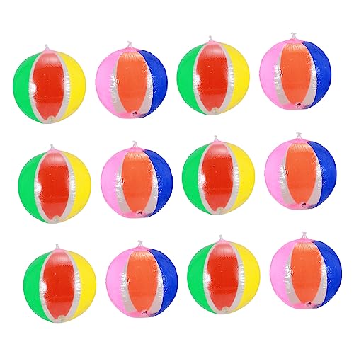 CIYODO 12 STK Leuchtender Strand Ball Badespielzeug Dekorationen Für Poolpartys Blasenkugel Regenbogen-wasserbälle Beleuchtetes Wasserspielzeug Aufblasbares Wasser Schwimmbadball PVC von CIYODO