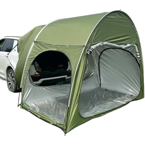 CJJZFO Kuppelzelte Auto Heckklappe Zelt, Auto Zelt für 2-3 Personen Große Kapazität Atmungsaktiv Hinten Zelt, Schutz Sonne/wasserdicht/Winddicht, mit Tragbaren Tasche ( Color : Green , Size : 300*150* von CJJZFO