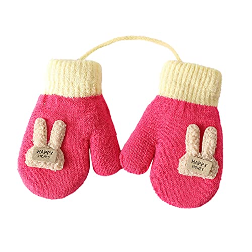 CJPXWCLC 1 Paar Kinder-Handschuhe, Winter-Strickhandschuhe, warme, Dehnbare Vollfinger-Handschuhe für Jungen und Mädchen, Weihnachtsbaum-Strickhandschuhe von CJPXWCLC