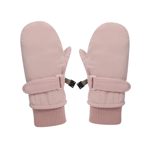 CJPXWCLC 1 Paar Kleinkind-Fäustlinge, Schwarze Baby-Fäustlinge, Kleinkind-Handschuhe, warme Neugeborenen-Fäustlinge, Winterhandschuhe für Babys, Mädchen und Jungen (Rosa, S) von CJPXWCLC