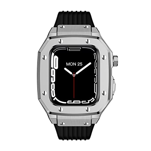 CJPXWCLC Für Band Serie 7 44mm Legierung Uhrengehäuse 45mm 42mm Metallrahmen Modifikation Mod Kit Zubehör Für IWatch Serie 7 6 5 4 SE Abdeckung von CJPXWCLC