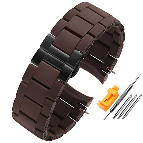 CJPXWCLC Gummi-Armband, Silikon-Armband, Roségold-Schnalle für Armani AR5905 AR5906 AR5919 AR5920 20 23 mm Uhrenarmband von CJPXWCLC