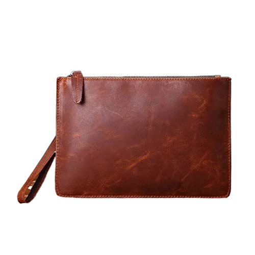 CJPXWCLC Umschlag-Clutch, Clutch-Tasche, Herren-Business-Retro-Herrentasche, Aktentasche mit großer Kapazität, idealste Wahl (Farbe: A, Größe: 28 x 19 cm) von CJPXWCLC