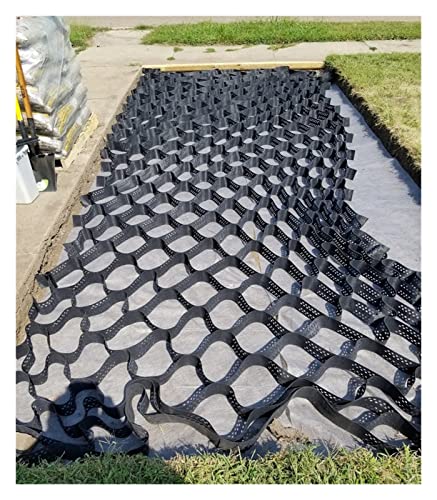 5/7/10 cm hohes Geo-Gitter für Kiesauffahrten – Geocell-Bodengitter für Gartenlandschaftsbau/Hänge/Parkplätze im Freien, durchlässiger Wabenkiesstabilisator, 2 m, 3 m, 4 m, 5 m, 6 m breit (Farbe: 2 von CJWQQ