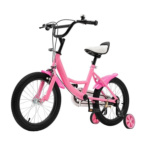 CLEADONG Kinderfahrrad, 16 Zoll Fahrrad Mit Kotflügel Verstellbaren Armlehnen Klingel, Bike Für Jungen Mädchenfahrrad Max. Tragfähigkeit 50kg, Einsetzbare Höhe 100-135cm, Rosa CLEADONG Kinderfahrrad, 16 Zoll Fahrrad Mit Kotflügel Verstellbaren Armlehnen Klingel, Bike Für Jungen Mädchenfahrrad Max. Tragfähigkeit 50kg, Einsetzbare Höhe 100-135cm, Rosa von CLEADONG