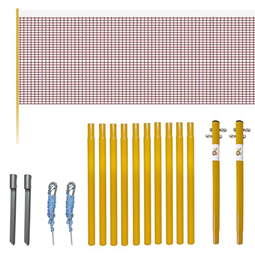 Clever Leon Volleyballnetz Set Federball Tennis Strandball Volleyball Netz Vieseitig Faltbar Outdoor Sport 6,5 m x 2 m von CLEVER LEON