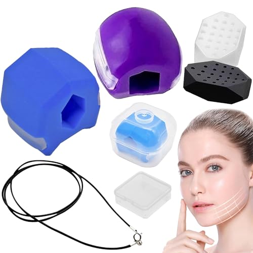 Jaw Exerciser, Silikon Jawline Exerciser 3 Stufen mit 3 Stärken, Jawline Fitness Ball für Männer und Frauen mit Tragetasche Jaw Exerciser, Silikon Jawline Exerciser 3 Stufen mit 3 Stärken, Jawline Fitness Ball für Männer und Frauen mit Tragetasche von CLEYCYE