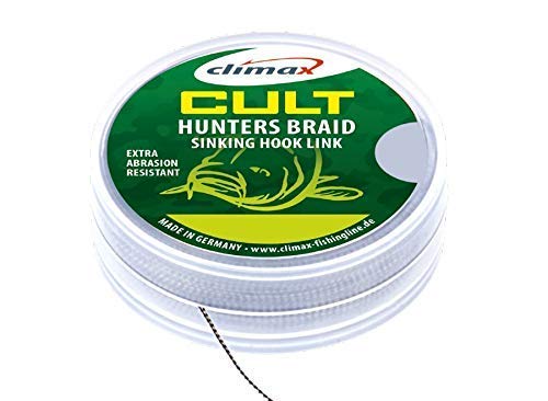 Climax Cult CARP Hunters Braid 20m 25/30/45lb silt Hooklink Vorfachmaterial Braid Größe 30lb / 13,6Kg von CLIMAX Carp Cult