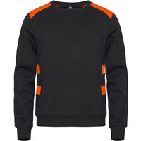 CLIQUE Ambition Roundneck Sweatshirt 170 - schwarz/orangehigh visibility M von CLIQUE