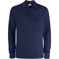 CLIQUE Basic Pocket langarm Poloshirt Herren 580 - navy 4XL von CLIQUE