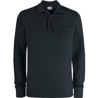 CLIQUE Basic Pocket langarm Poloshirt Herren 99 - schwarz 4XL von CLIQUE