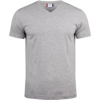 CLIQUE Basic V-Neck T-Shirt Herren 95 - grau meliert 3XL von CLIQUE