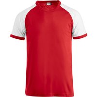 CLIQUE Raglan T-Shirt 3500 - rot/weiß 4XL von CLIQUE