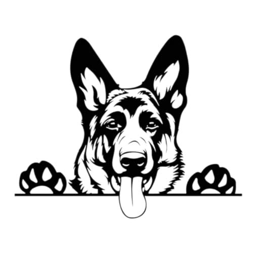 Autoaufkleber 15cm Weißer Deutscher Schäferhund Aufkleber German Shepherd Car Sticker Haustier Hund Wasserfester Aufkleber Weißer German Shepherd Lustige Auto Aufkleber Stoßstange Heckscheibe Dekor von CLOIE