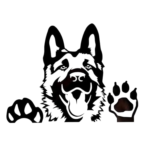 CLOIE Autoaufkleber 15Cm Weißer Deutscher Schäferhund Auto Aufkleber White German Shepherd Aufkleber Haustier Hund Wasserfester Aufkleber Weiß German Shepherd Aufkleber Stoßstange Heckscheibe Dekor von CLOIE