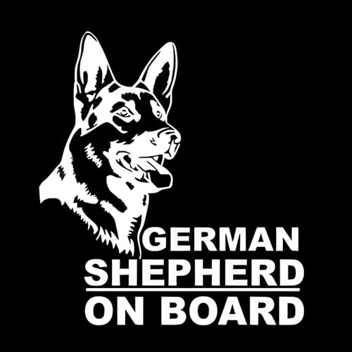 Car Stickers 18Cm Weißer Deutscher Schäferhund Autoaufkleber White German Shepherd On Board Aufkleber Haustier Hund Wasserfester Aufkleber Schäferhund Weiß Aufkleber Stoßstange Heckscheibe Dekor von CLOIE