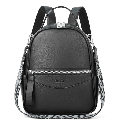 CLUCI Mini Rucksack Damen Klein Leder Elegant wasserdichte Schultasche Daypack Rucksack Damen Kleiner Rucksack Teenager Mädchen Schultaschen Backpack Damen von CLUCI