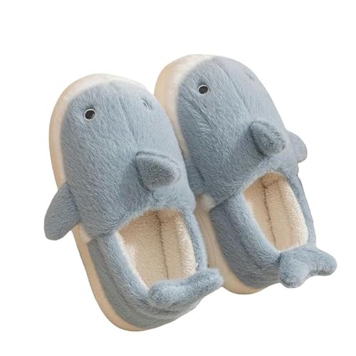 CLXLYU Baumwollslipper Winter Niedliche Cartoon-Baumwollschuhe Für Kinder Verdickte Samt Nicht Rutsch-Blau-36-37 von CLXLYU