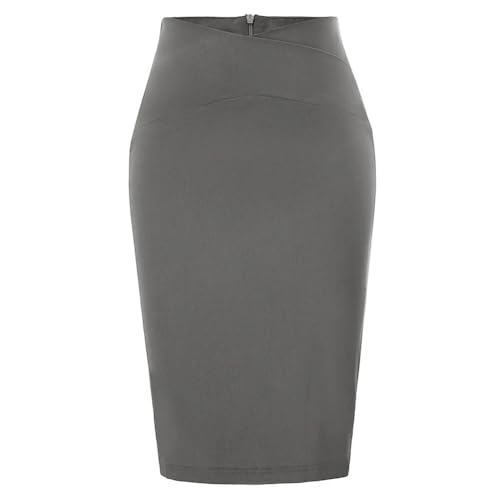 CLXLYU Bleistiftrock Damen Röcke High Waisted Slim Fit Büro High Stretch Hüfte Gewickelt Bodycon Bleistiftrock-Dunkelgrau-XXL CLXLYU Bleistiftrock Damen Röcke High Waisted Slim Fit Büro High Stretch Hüfte Gewickelt Bodycon Bleistiftrock-Dunkelgrau-XXL von CLXLYU