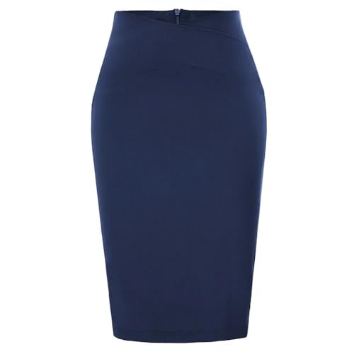 CLXLYU Bleistiftrock Damen Röcke High Waisted Slim Fit Büro High Stretch Hüfte Gewickelt Bodycon Bleistiftrock-Marineblau-S CLXLYU Bleistiftrock Damen Röcke High Waisted Slim Fit Büro High Stretch Hüfte Gewickelt Bodycon Bleistiftrock-Marineblau-S von CLXLYU