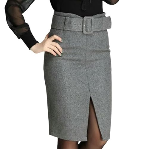 CLXLYU Bleistiftrock Elegante Midi Röcke Damen Büro Bleistift Rock Elastische Taille Paket Hip Rock Bogen Rock-Grau-XL CLXLYU Bleistiftrock Elegante Midi Röcke Damen Büro Bleistift Rock Elastische Taille Paket Hip Rock Bogen Rock-Grau-XL von CLXLYU