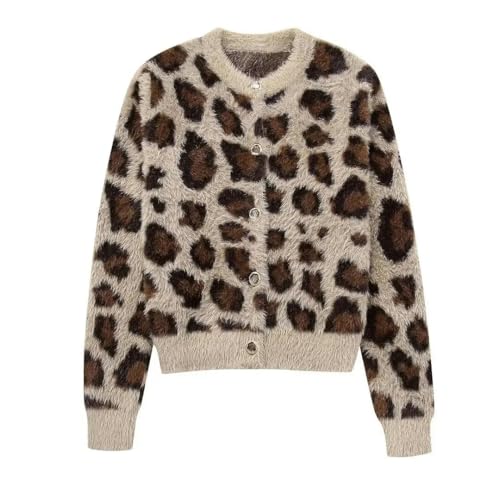 CLXLYU Damen Strickjacke Frauenpulloverjacke Leopardenmuster Modes Single Breasted Strickjacke Strick -Strickjacke Strickjacke-Leopard-L CLXLYU Damen Strickjacke Frauenpulloverjacke Leopardenmuster Modes Single Breasted Strickjacke Strick -Strickjacke Strickjacke-Leopard-L von CLXLYU
